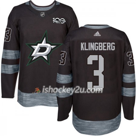 Mænd NHL Dallas Stars Trøje John Klingberg 3 1917-2017 100th Anniversary Adidas Sort Authentic